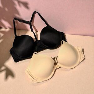 Victoria Secret Pink Wear Everywhere Lightly Lined T-Back Bras Set 2 34B #2028
